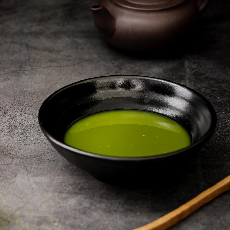 Matcha A sophisticatedly bitter infusion prepared by whisking fine-ground tea leaves into piping hot water. Available as a Latte, too.