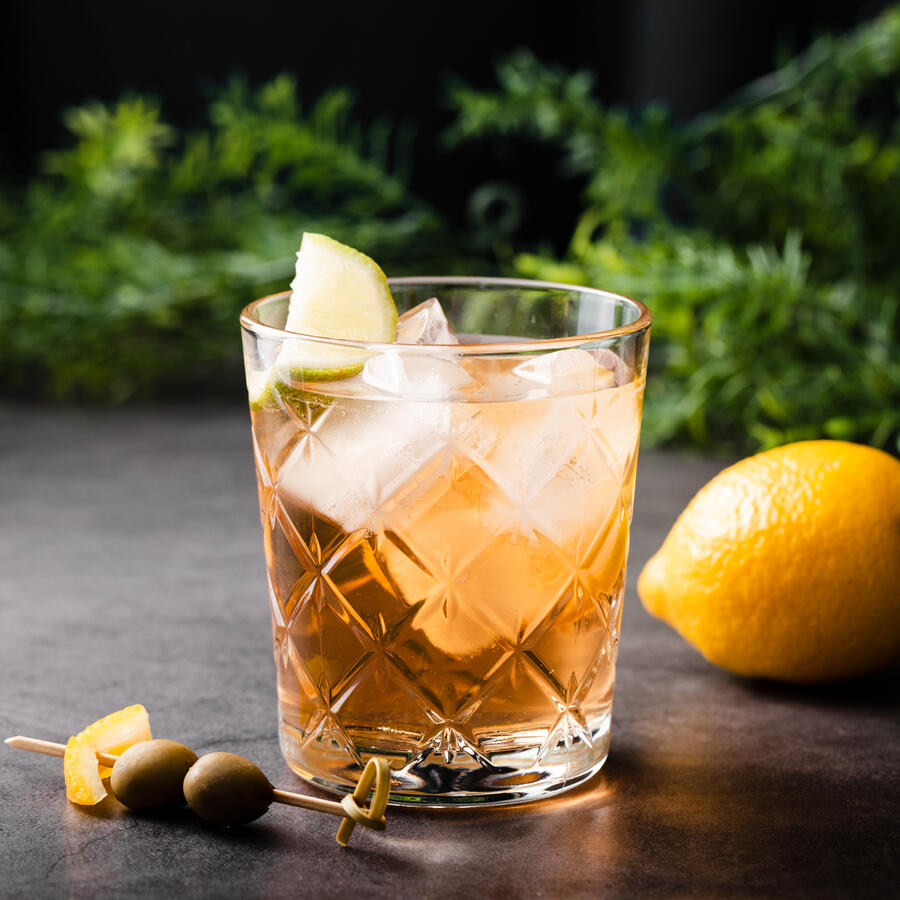 Hingan Highball Sake, Ginger Ale, Ice, and a splash of Yuzu